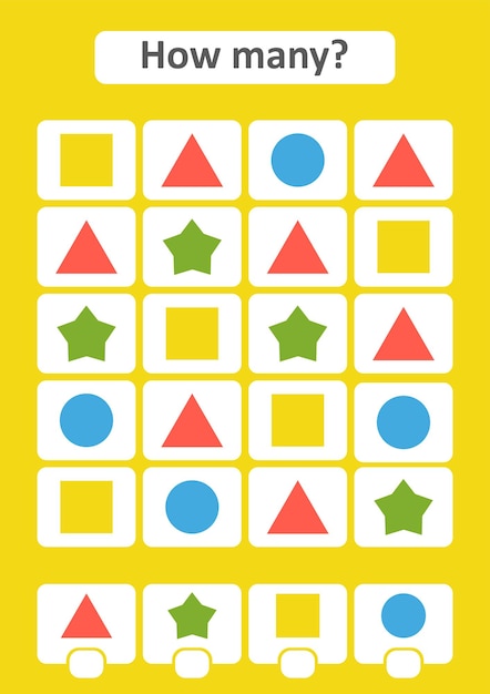 Counting Geometric Shapes in a Colorful Grid | Jiffy Designs