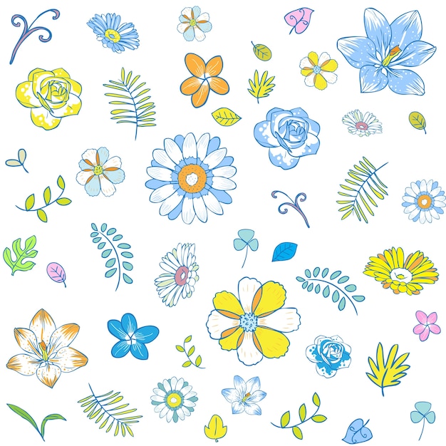 Vibrant Floral Pattern with Colorful Daisies and Blooms | Jiffy Designs
