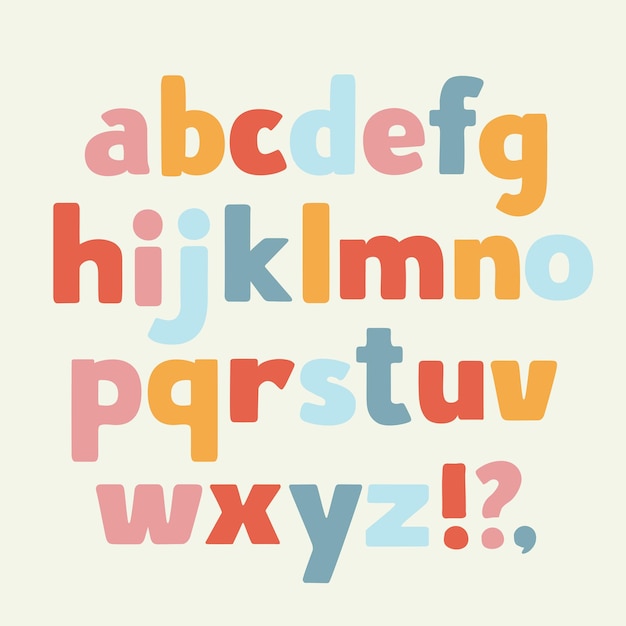Vibrant Alphabet Letters in Playful Pastel Tones | Jiffy Designs