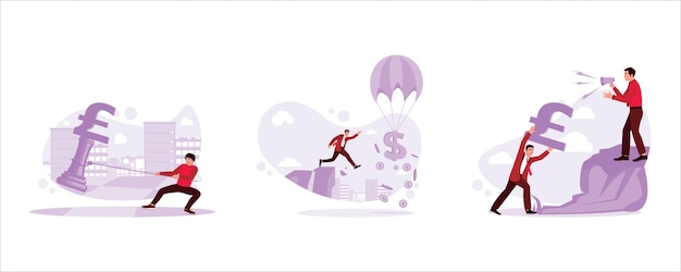 Diverse Illustrations Depicting Financial Challenges and Opportunities ...