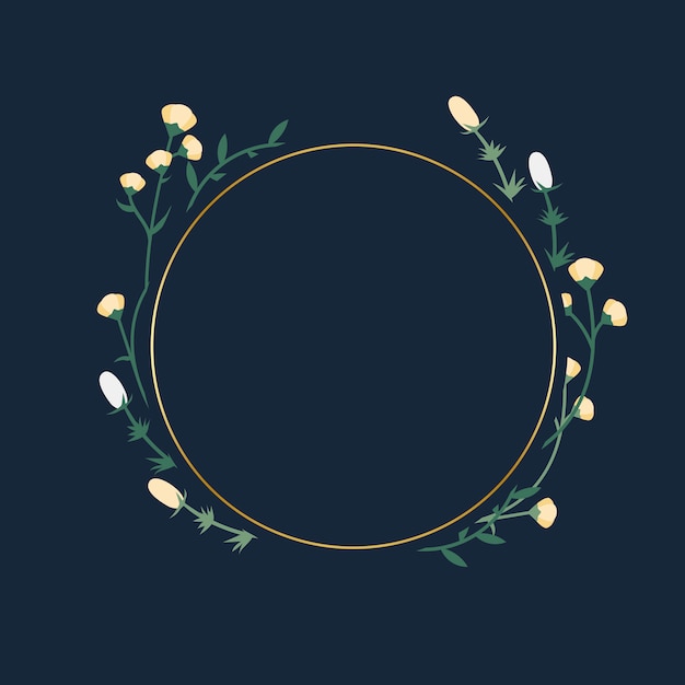 Elegant Floral Frame with Golden Circle | Jiffy Designs