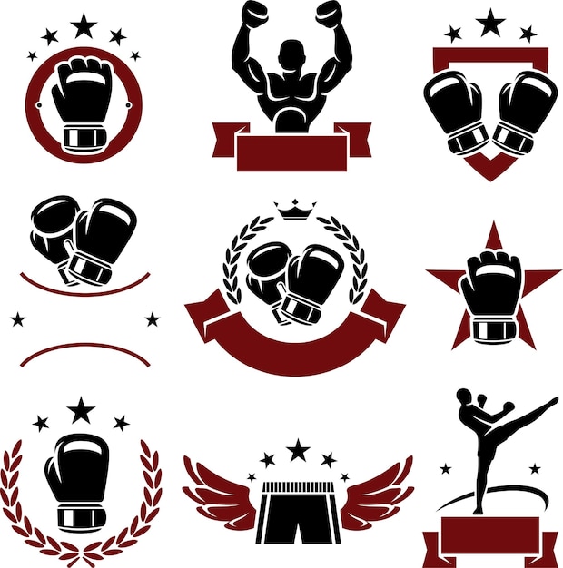 Iconic Boxing Emblems and Symbols Collection | Jiffy Designs