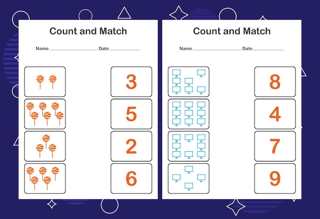 Engaging Visual Counting and Matching Activity for Children | Jiffy Designs