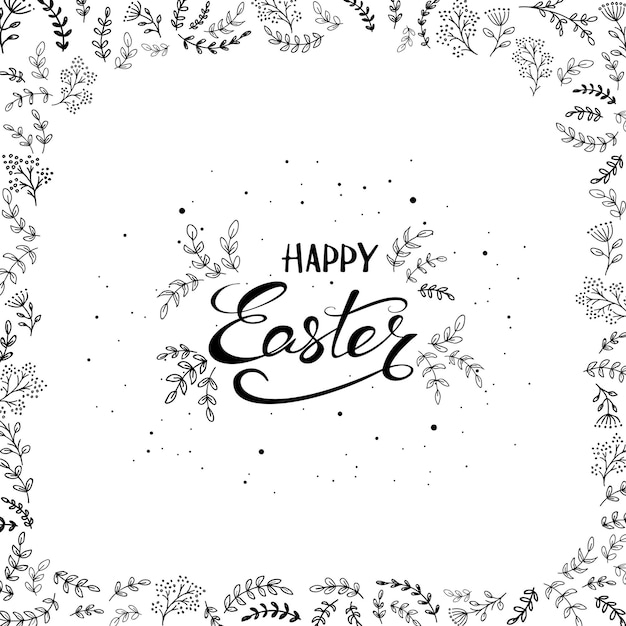 Elegant Easter Floral Frame with Handwritten Calligraphy Text | Jiffy ...