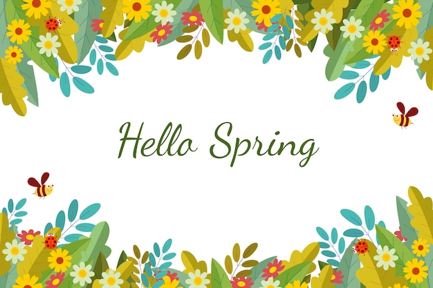 Vibrant Spring Floral Frame with Butterflies and Greeting | Jiffy Designs