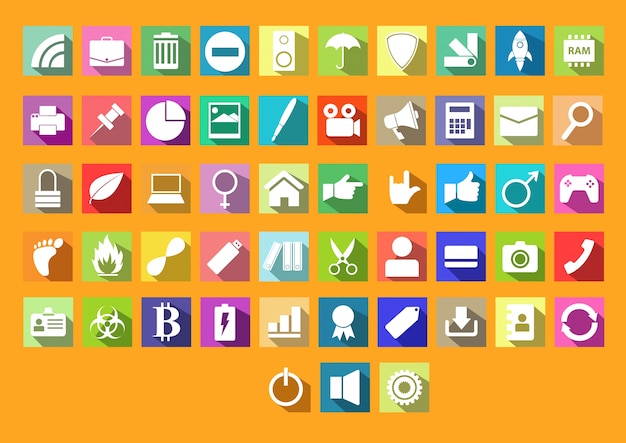 Vibrant Icon Collection for Diverse Digital and Print Applications ...