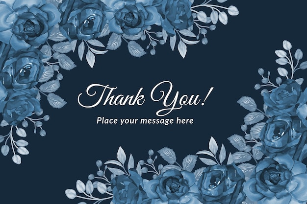 Elegant Blue Floral Thank You Card Design | Jiffy Designs