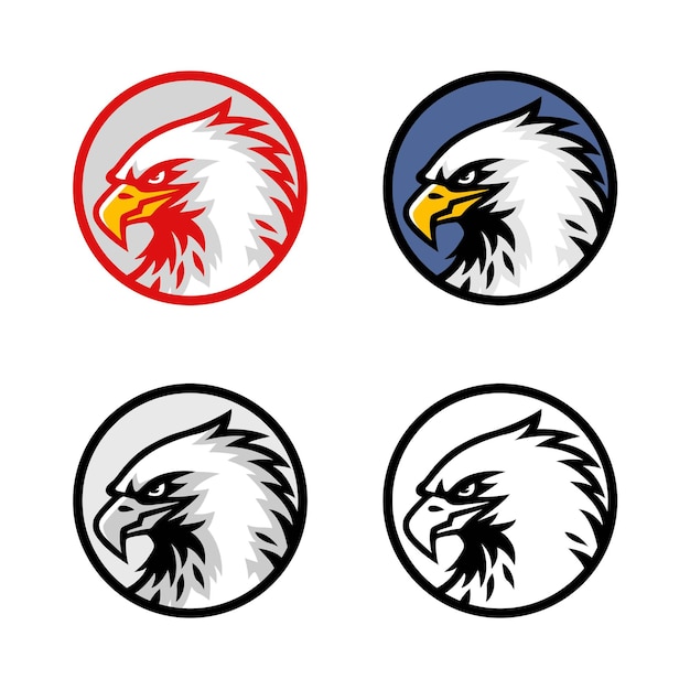 Majestic Eagle Head Icons in Vibrant Colors and Styles | Jiffy Designs