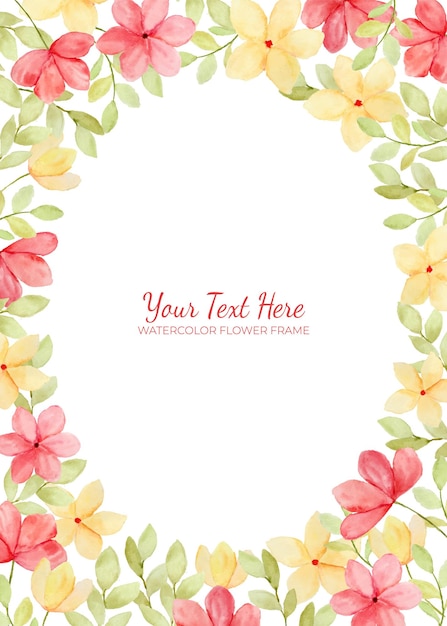 Vibrant Watercolor Floral Frame with Customizable Text Space | Jiffy ...