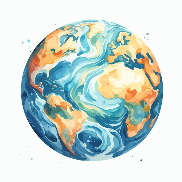 Vibrant Watercolor Depiction of the Earth's Continents | Jiffy Designs