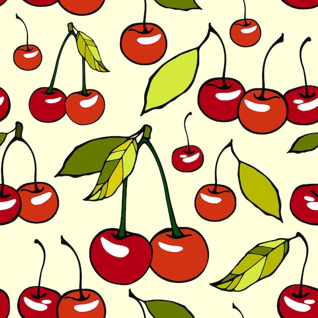 Vibrant Cherry Delight: A Playful Fruit Pattern | Jiffy Designs