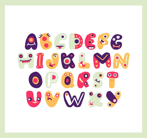 Colorful and Whimsical Alphabet Letters with Playful Expressions ...