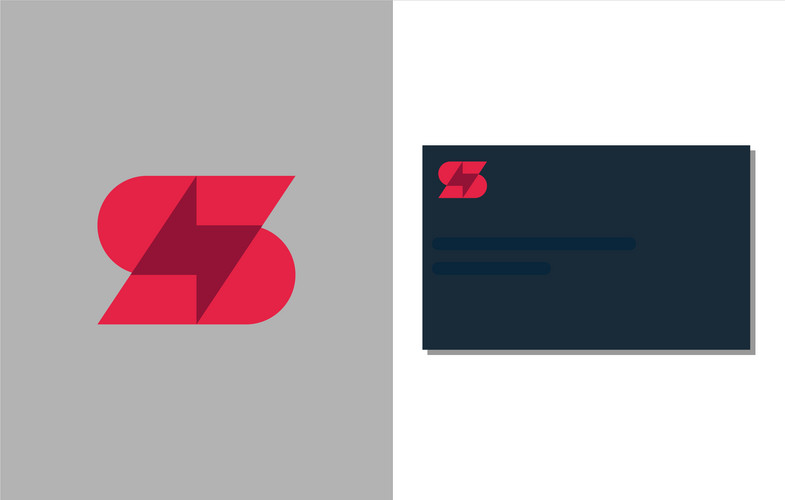 Red Color Alphabet Letter S With Spark Logo Design | Jiffy Designs