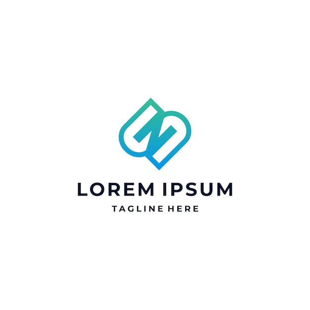 Minimalist Turquoise N Monogram Logo with Sleek Typography | Jiffy Designs