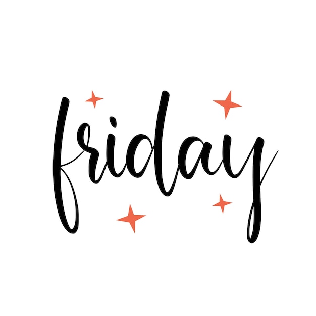 Vibrant Friday Lettering with Sparkling Stars | Jiffy Designs
