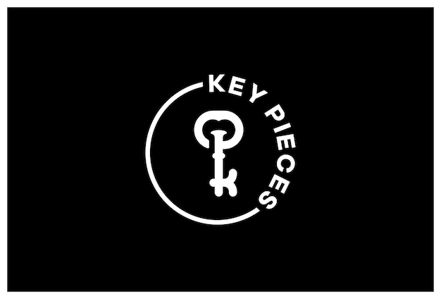 Elegant Monogram with Interlocking Key and Pie Symbols | Jiffy Designs
