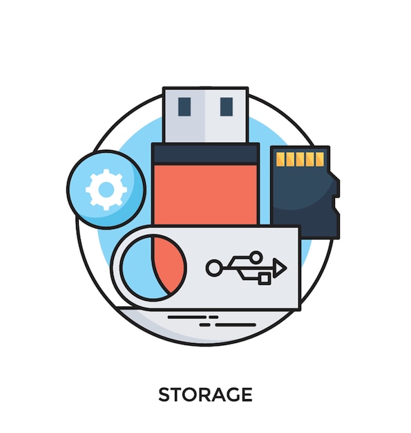 Vibrant Illustration Depicting Data Storage and Management Concepts ...