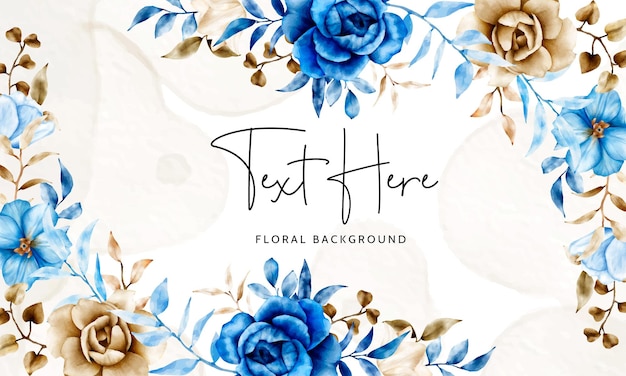 Elegant Blue and Beige Floral Background with Text Space | Jiffy Designs
