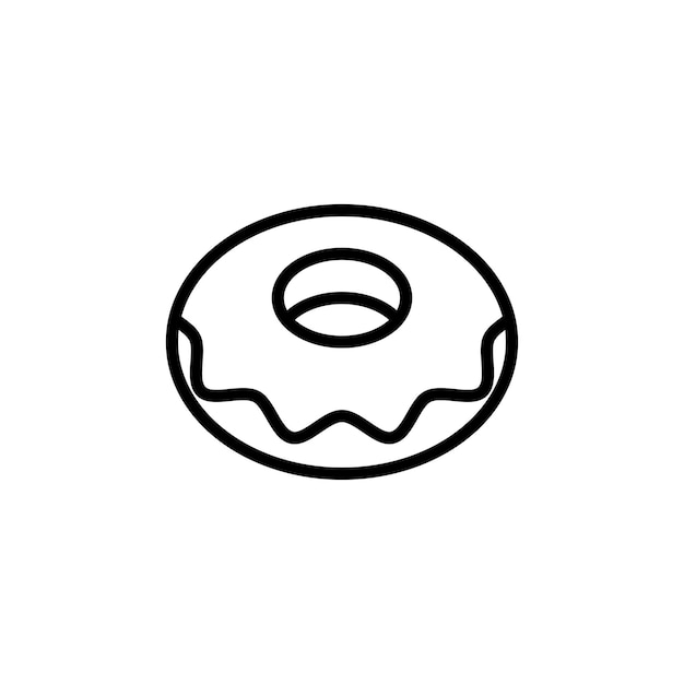 Minimalist Outline of a Delicious Glazed Donut | Jiffy Designs