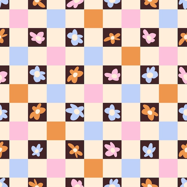 Vibrant Butterfly Checkerboard Pattern with Pastel Color Blocks | Jiffy ...