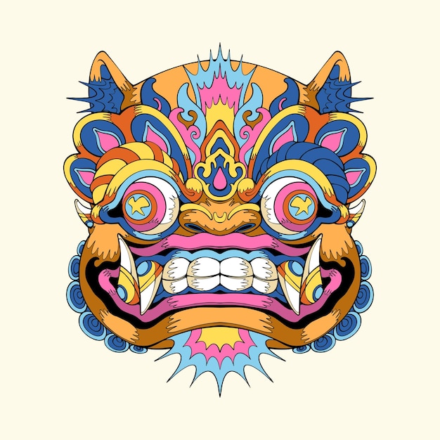 Vibrant Tribal Mask with Intricate Patterns and Bold Colors | Jiffy Designs