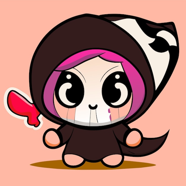 Adorable Grim Reaper Mascot in Vibrant Colors | Jiffy Designs