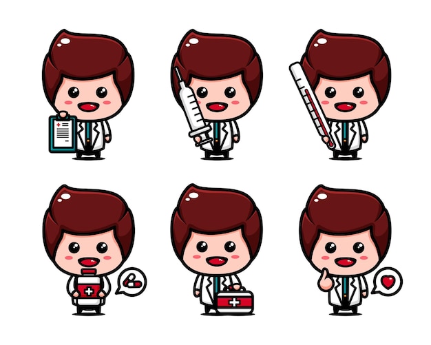 Adorable Chibi-Style Medical Professionals with Diverse Equipment ...