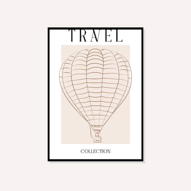Vintage Inspired Hot Air Balloon Travel Poster | Jiffy Designs