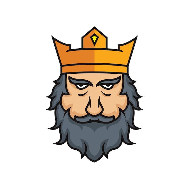 Regal Monarch: Majestic Crown Emblem with Wise Visage | Jiffy Designs