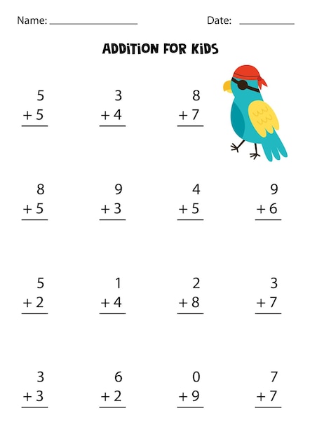 Colorful Addition Exercises for Young Learners | Jiffy Designs