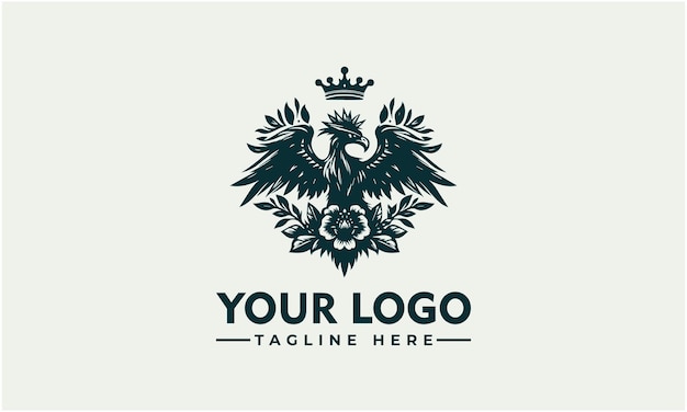 Majestic Winged Emblem with Floral Accents | Jiffy Designs