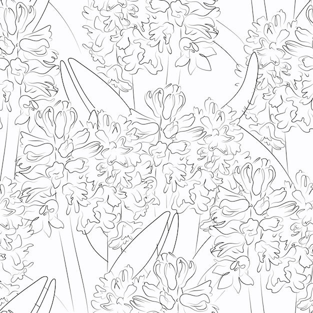Floral Pattern with Delicate Outlines and Stylized Petals | Jiffy Designs