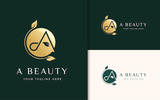 Elegant Golden Leaf Emblem with Refined Typography | Jiffy Designs