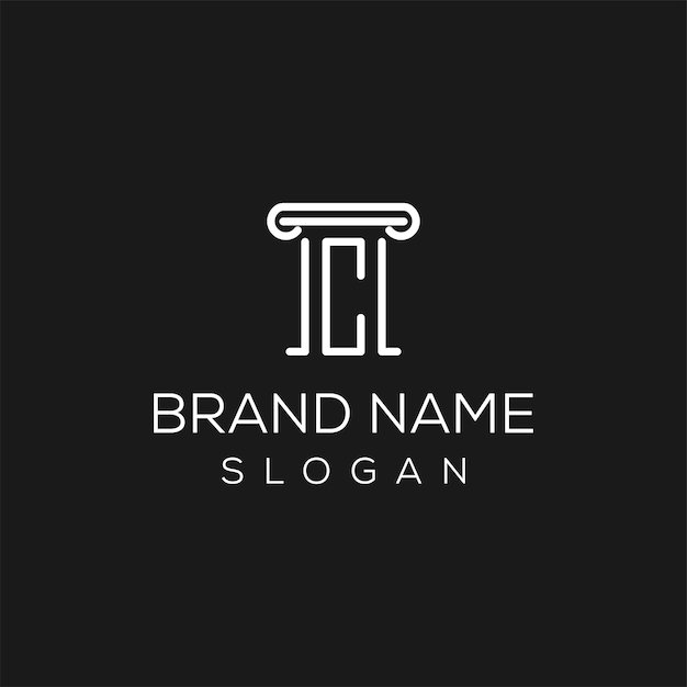 Elegant Monogram Logo with Classic Column Symbol and Text | Jiffy Designs