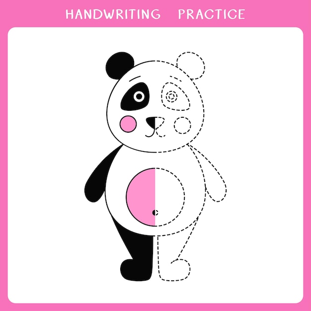 Adorable Panda Handwriting Practice Template | Jiffy Designs