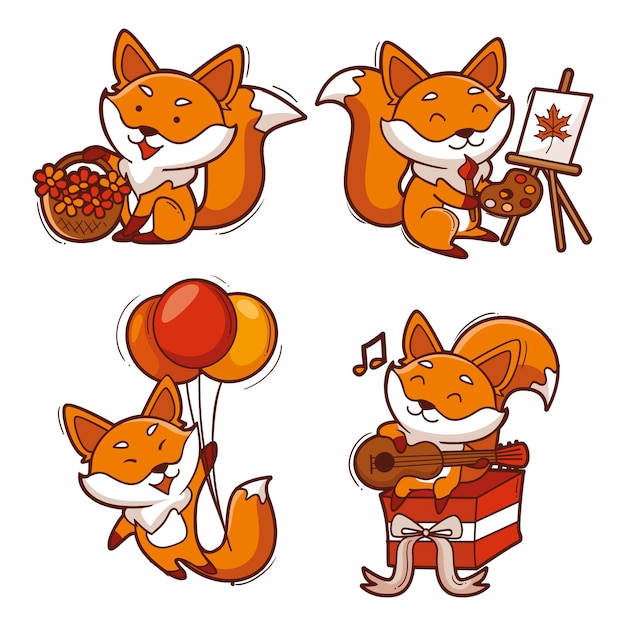Charming Collection of Whimsical Fox Illustrations | Jiffy Designs