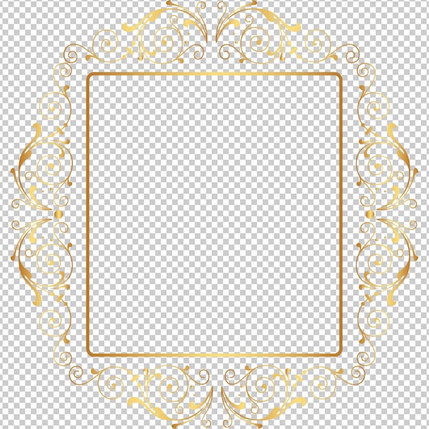 Elegant golden floral frame with ornate flourishes | Jiffy Designs