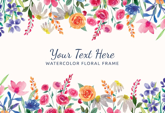 Vibrant Watercolor Floral Frame with Space for Text | Jiffy Designs