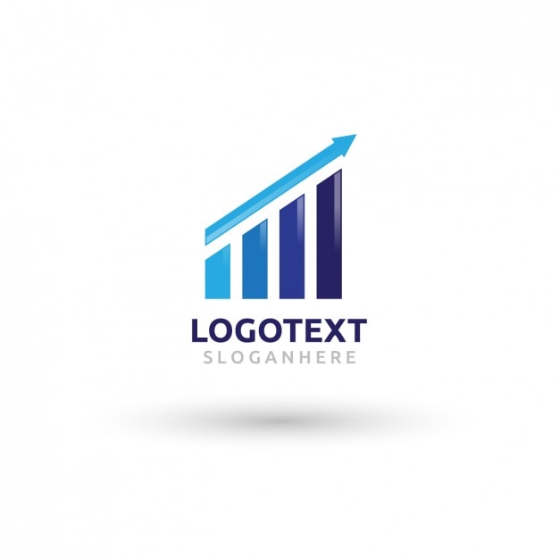 Stylized Blue Bar Graph Logo with Company Name Logotext | Jiffy Designs