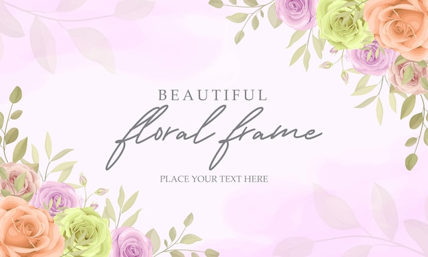 Elegant Floral Frame with Vibrant Blooms and Lush Greenery | Jiffy Designs