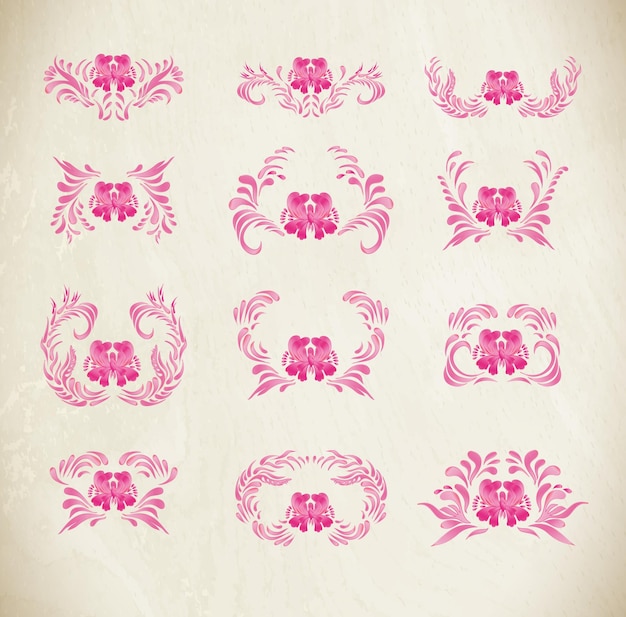 Vibrant Floral Emblem Collection: Versatile Design Elements | Jiffy Designs