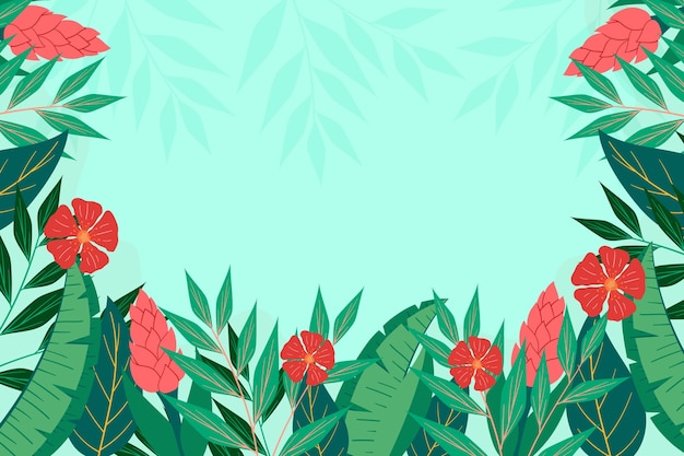 Vibrant Tropical Floral Frame with Lush Foliage | Jiffy Designs