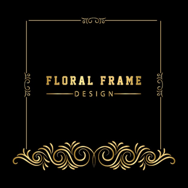 Elegant Floral Border Frame with Ornate Golden Accents | Jiffy Designs