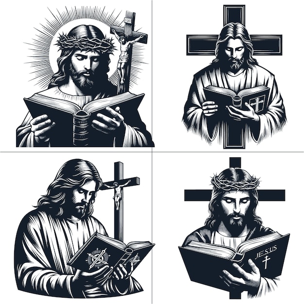 Powerful Portraits of Jesus Christ Studying Sacred Scriptures | Jiffy ...