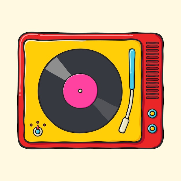 Retro Vinyl Record Player with Vibrant Colors | Jiffy Designs