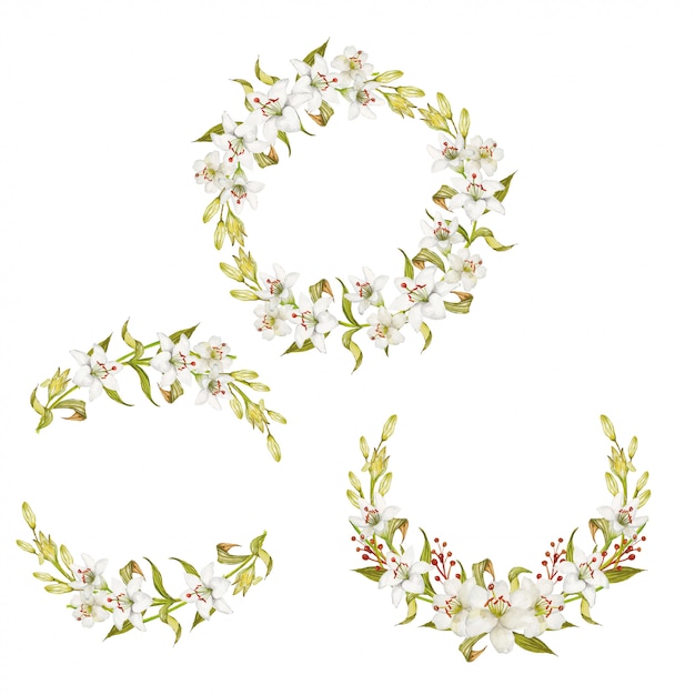 Elegant Watercolor Floral Wreaths and Branches Collection | Jiffy Designs