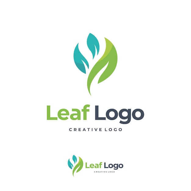 Vibrant Green and Teal Leaf Logo with Text | Jiffy Designs