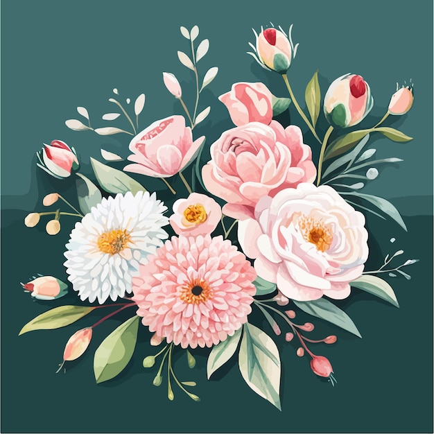 Elegant Floral Bouquet with Pink Roses and White Daisies | Jiffy Designs