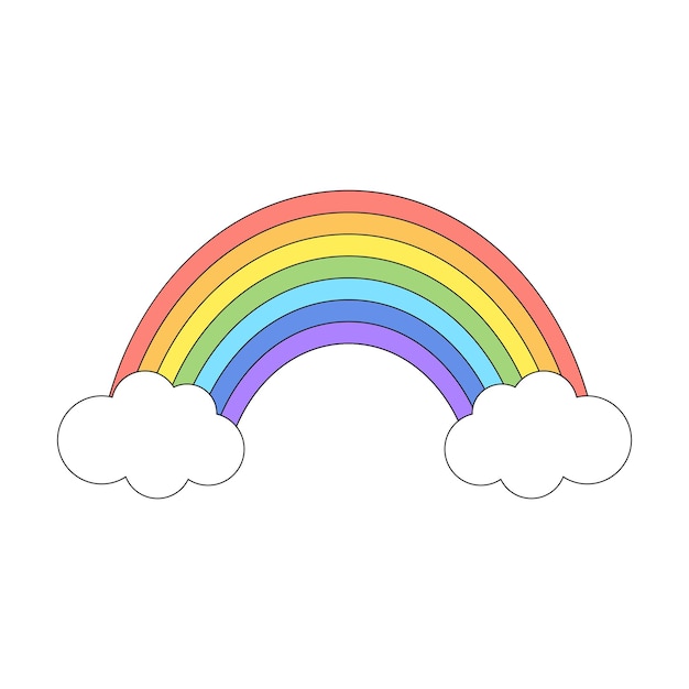 Vibrant Rainbow Arc with Fluffy White Clouds | Jiffy Designs