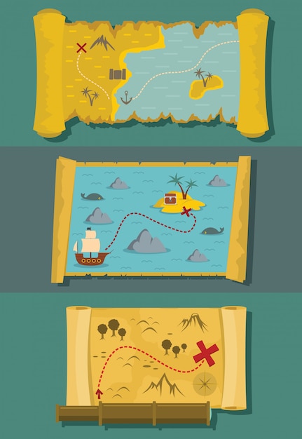 Vibrant Treasure Map Collection with Diverse Imagery | Jiffy Designs